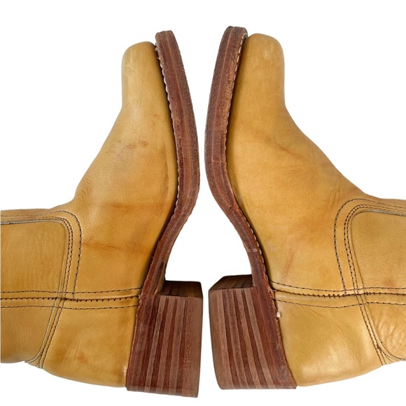 Frye Vintage Banana Yellow Leather Campus Boots Size 6.5 - Picture 6 of 13